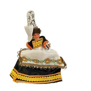 Vintage Le Minor Thumette Doll hand Stitched Traditional French dress 5" 1940